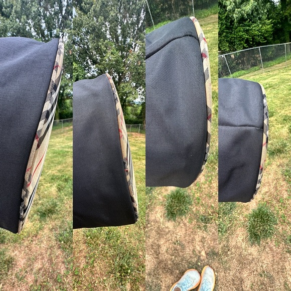 Burberrys of London Blue Label Bucket Bag Nova Check Black Nylon With COA - Picture 12 of 13